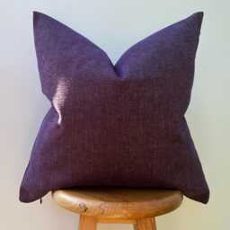 Plum Purple Linen Pillow Cover Modern Euro Sham, Lumbar Cushion - All Duties Paid Usa - thumbnail 2