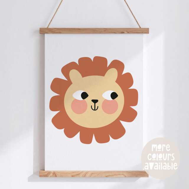 Lion Print -- Safari Nursery Print, Jungle Kids Bedroom, Playroom Jungle, Decor, Nursery, Unframed - image 1