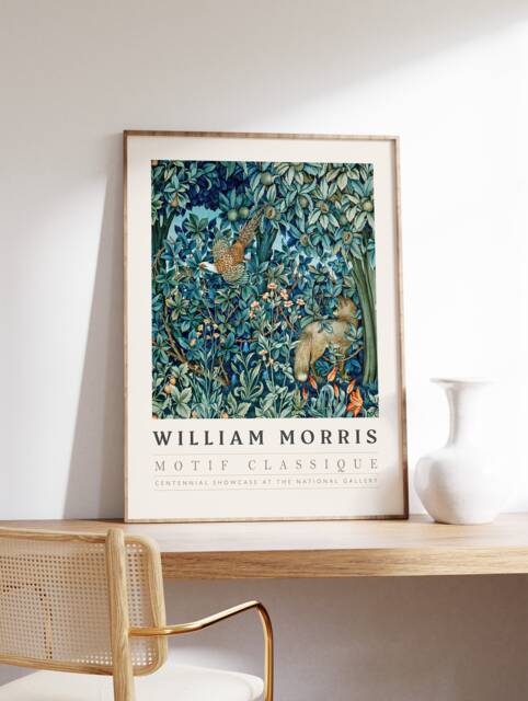 William Morris Poster, Exhibition Print, Vintage Wall Art, Textile Floral Art - image 1