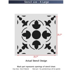 Wall Stencils Damask Tile Stencil For Diy Decor Faux Reusable Template V0032 - thumbnail 4