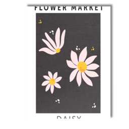 Dark Background Daisy Flower Market Scandinavian Botanical Poster Canvas Wall Art Print Decor Picture Ready To Hang - thumbnail 1