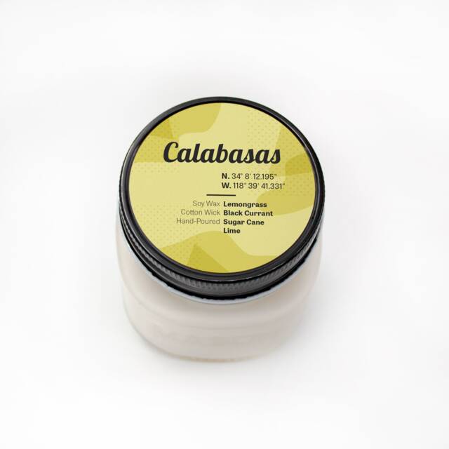 Calabasas California Soy Wax Candle, Lemongrass Patchouli Spa Small Batch Farmhouse Candle - image 1