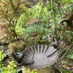 Hanging Metal Bird Bath/Feeder Water Dish Table Tray Garden Decoration - thumbnail 2