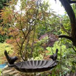 Hanging Metal Bird Bath/Feeder Water Dish Table Tray Garden Decoration - thumbnail 3