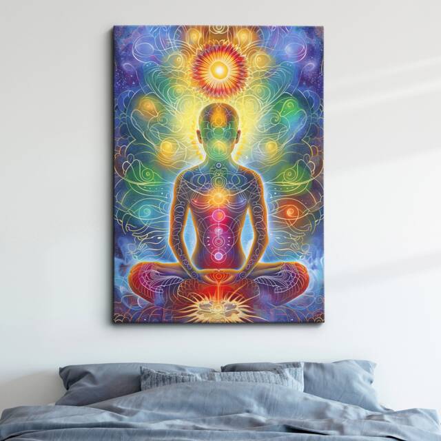 Chakra Body Spiritual Energy Abstract Oil Painting Framed Poster Print & Canvas Wall Decor Art Bedroom Home Interior House Gift - image 1