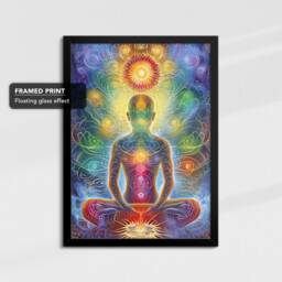 Chakra Body Spiritual Energy Abstract Oil Painting Framed Poster Print & Canvas Wall Decor Art Bedroom Home Interior House Gift - thumbnail 2