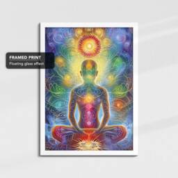 Chakra Body Spiritual Energy Abstract Oil Painting Framed Poster Print & Canvas Wall Decor Art Bedroom Home Interior House Gift - thumbnail 3