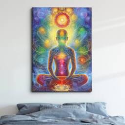 Chakra Body Spiritual Energy Abstract Oil Painting Framed Poster Print & Canvas Wall Decor Art Bedroom Home Interior House Gift - thumbnail 1