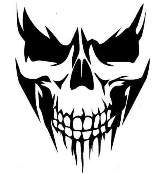 Skull Head Decal Car Bonnet Side Sticker Wall Art Vinyl Graphic Window Door Body Panel Van Decor Sign Boat Camper Motorhome
