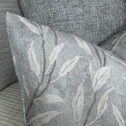 Sanderson Fabric, Leaf Trail - Osier Linen Silver Grey Cushion Cover, Pillow Double Sided, Made in Uk, Home Decor/Countryside - thumbnail 2