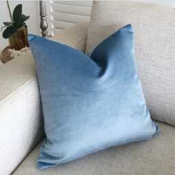 Hamptons Style Linen Cushion Cover Blue & White Floral Pillow - thumbnail 4