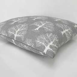 Dove Grey Tree Cushion Cover, Double-Sided Geometric Iliv Fabric - thumbnail 1