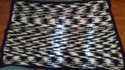 Zebra Crocheted Baby Blanket Throw - thumbnail 1