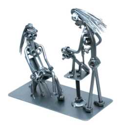 Male Veterinarian Gift Nuts & Bolts Sculpture, Scrap Metal Art Graduation Gift, Vet Tech Welded Art, Tech Gifts Student - thumbnail 4