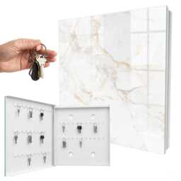 The Elegance Of Marble Key Cabinet For Home, White Industrial Box, Minimalist Textures, Lovers - thumbnail 2