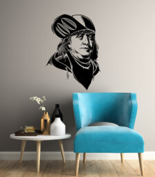 Benjamin Franklin Vinyl Wall Decal Hip Hop Style Money Dollars Teen Room Stickers Mural - #2991Di - thumbnail 1
