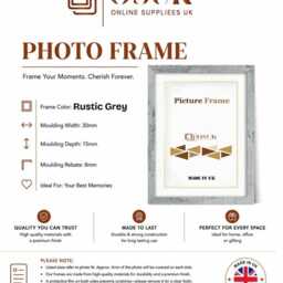 Rustic Grey 10 Piece Photo Frame Set - Collage Wall Art Decor Gallery - Picture Poster For Gifts - thumbnail 2