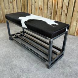 Cowhide Shoe Rack Bench/Entry Way Bench, Boot Rack, With Seating, Storage - thumbnail 1