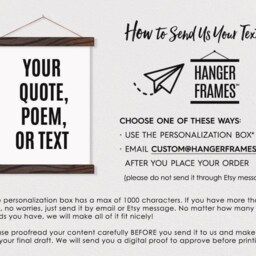 Custom Brush Font Quote Canvas With Wood Poster Hanger - Pix Print - Quote - Your Own Words-Wall Hanging-Print Hanger - thumbnail 3