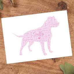 Personalised Staffordshire Bull Terrier Word Art Print, Custom Wall Framed Picture Gift Nl - thumbnail 3