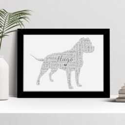 Personalised Staffordshire Bull Terrier Word Art Print, Custom Wall Framed Picture Gift Nl - thumbnail 2