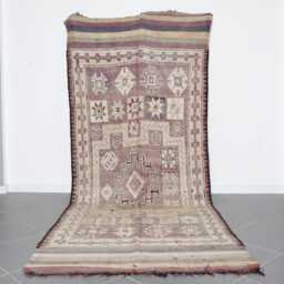 "Vintage Handwoven Moroccan Rug 12'6"" X 5'0" - thumbnail 1