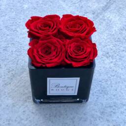 Black Glass Vase With Eternity Roses, Infinity Preserved Roses - thumbnail 2