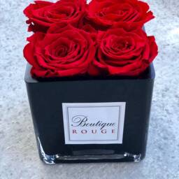 Black Glass Vase With Eternity Roses, Infinity Preserved Roses - thumbnail 3