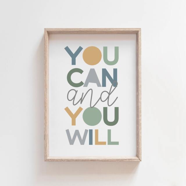 You Are Loved Print, Boys Nursery Prints, Bedroom Decor, Playroom Wall Art, Baby Boy Blue & Green - image 1