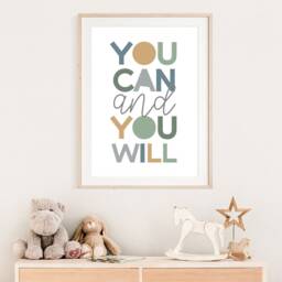 You Are Loved Print, Boys Nursery Prints, Bedroom Decor, Playroom Wall Art, Baby Boy Blue & Green - thumbnail 2