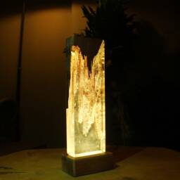 Fractured Mahogany Epoxy Resin Lamp Handmade Bedside Nightlight - thumbnail 2