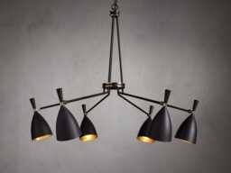 1950's Mid Century Brass Jacarra 6 Light Chandelier Sputnik Italian Ceiling Curved Arms Starburst Fixture - thumbnail 1