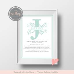 Personalised Name Meaning Art Certificate - Monogram Stars Digital Download, Baby, Boy Or Girl Birthday Gift Nursery Decor Wall Hanging - thumbnail 3