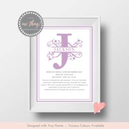 Personalised Name Meaning Art Certificate - Monogram Stars Digital Download, Baby, Boy Or Girl Birthday Gift Nursery Decor Wall Hanging - thumbnail 4