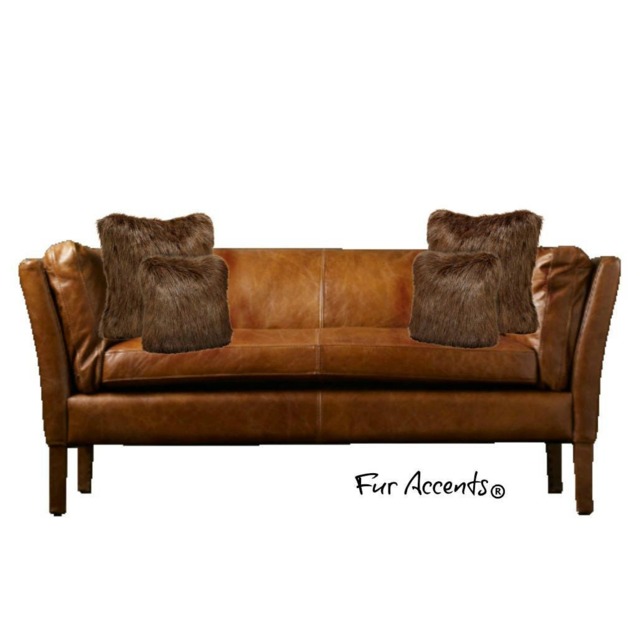 Plush Brown Faux Fur Pillow Cover - Shag Sheepskin, Usa Made - image 1