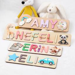 Custom Name Puzzle With Pegs, Baby Shower Gift, Child Birthday Toy For Child, Personalized Nursery Decor - thumbnail 2