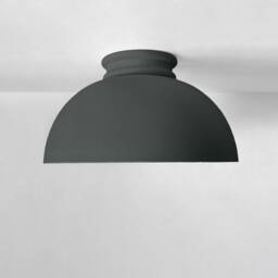 xl Pompeii - Ceramic Flush Mount Ceiling Light Handmade Minimalist Dome Fixture in Shadow Charcoal Gray - thumbnail 3