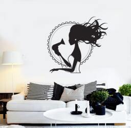 Wall Vinyl Decal Stylish Decor For Hair Salons, Beauty Studios, Or Vanity Areas Hairdressers & Glam Spaces Stickers 2266Di - thumbnail 1