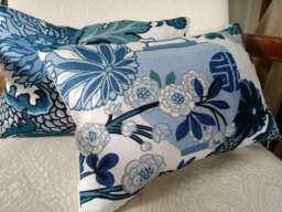 China Blue Schumacher Chiang Mai Dragon Pillow Cover - thumbnail 1