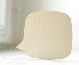 Unpainted Wooden Speech Bubble Diy Craft Supply - 11.5cm - thumbnail 1