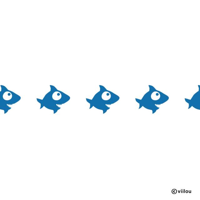Little Shark Wall Stickers Fishes Decals Nursery Tattoos Animals Borders Baby Room Illustration Shark Children Diy - image 1