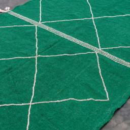Handmade Green Zanafi Rug Moroccan Berber Kilim, 7x10 Ft - thumbnail 3