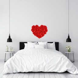 Rose Heart Wall Decal - Decals For Nursery , Flower Art Decor Thevinylcreations - thumbnail 2