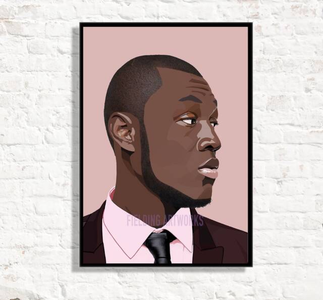 stormzy Art Print British Rapper Portrait, Music Wall Decor - image 1