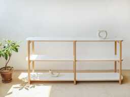 Any Shelf 160/3 - White Oak Low Bookcase Scandinavian Modern Shelving Unit
