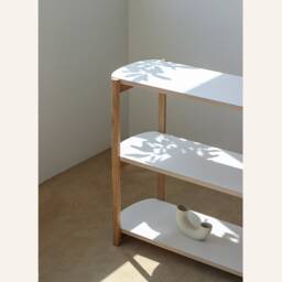 Any Shelf 160/3 - White Oak Low Bookcase Scandinavian Modern Shelving Unit - thumbnail 3