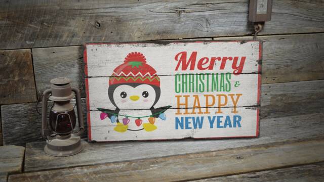 Merry Christmas Sign, Happy New Years Christmas, Holiday Love Decor, Wooden Sale Wall Decor - Old Sign - image 1