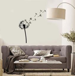 Wall Vinyl Decal Dandelions Flowers Blowing Seeds Puffball Flower Ornament Modern Home Decor - #1125Di - thumbnail 1