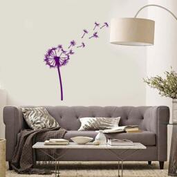 Wall Vinyl Decal Dandelions Flowers Blowing Seeds Puffball Flower Ornament Modern Home Decor - #1125Di - thumbnail 3