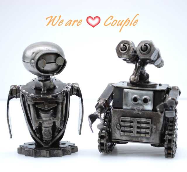 Wall-E Scrap Metal Sculpture, Handmade Recycled Steel Art, Unique Valentine Gift For Him - image 1